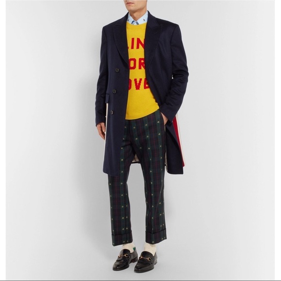 Gucci Stripe-trimmed Cashmere And Wool-blend Coat - Picture 4 of 15